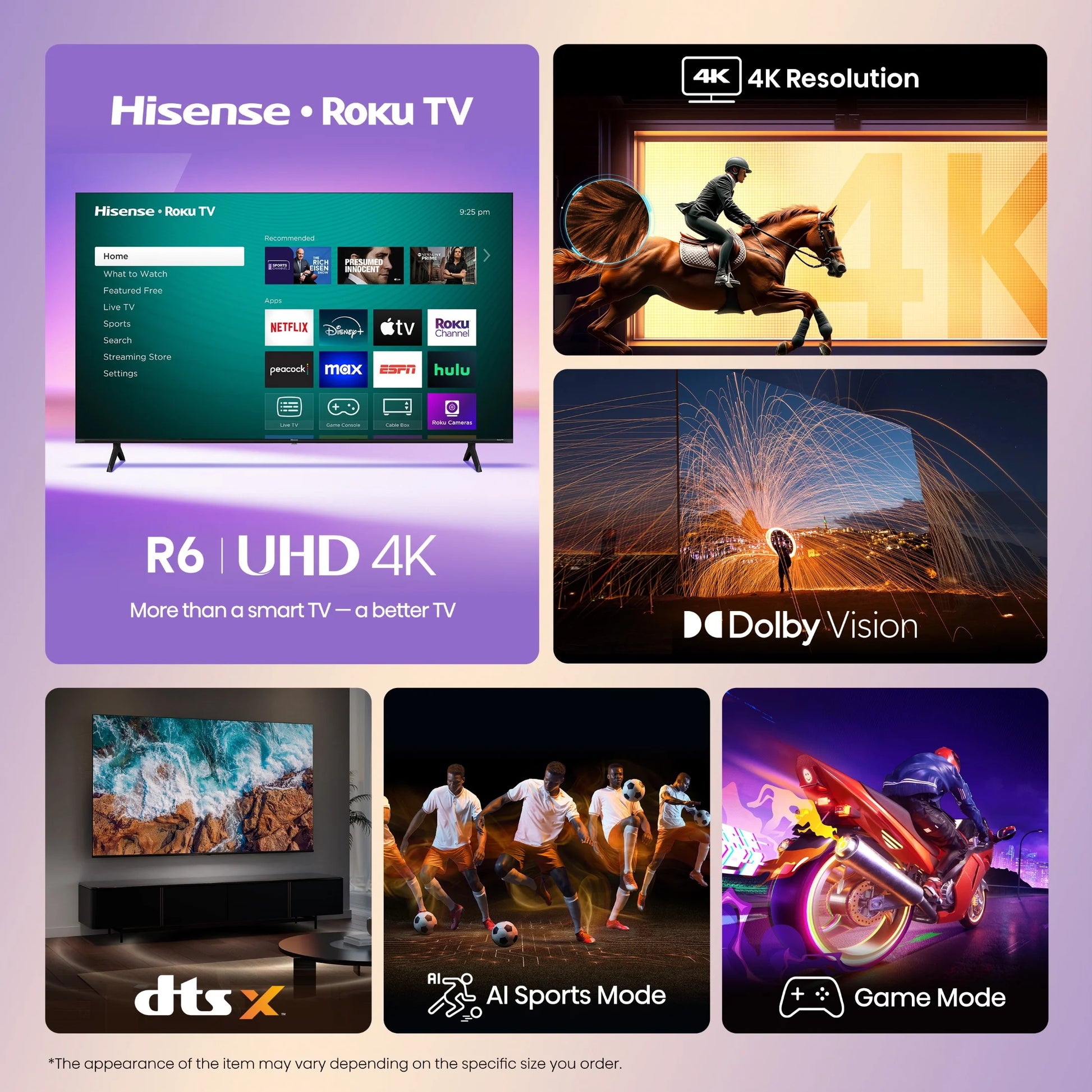 50" Class 4K UHD LED LCD Roku Smart TV HDR R6 Series 50R6E3